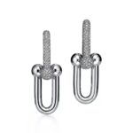 Link Earrings · Zirconia Accent · 18K Gold Plated · 1.5" Chain Design - Image 5