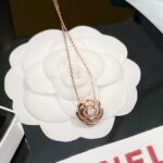 Rose Gold–Plated CZ Floral Motif Pendant Necklace - Image 5