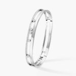 Gold-Plated CZ Double Band Bangle Bracelet - Image 5