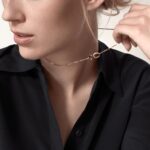 Gold-Plated Interlocking Double Ring CZ Necklace - Image 5