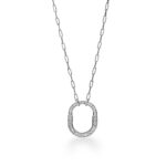 Medium Lock Pendant Necklace · 18K Gold Plated · Zirconia · 18-Inch Chain - Image 6