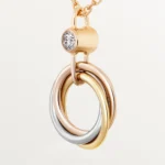 Gold-Plated Triple Circle Pendant Necklace - Image 6