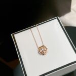 Rose Gold–Plated CZ Floral Motif Pendant Necklace - Image 6