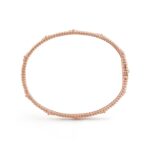 Gold-Plated CZ Floral Motif Bangle Bracelet (6.69") - Image 6