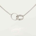 Gold-Plated Interlocking Double Ring Necklace - Image 6