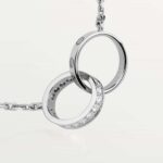 Gold-Plated Interlocking Double Ring CZ Necklace - Image 7