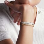 Gold-Plated Quilted CZ Bangle | V Gold - Image 8