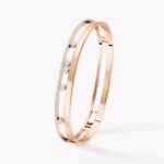 Gold-Plated CZ Double Band Bangle Bracelet - Image 8