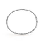 Gold-Plated CZ Floral Motif Bangle Bracelet (6.69") - Image 9