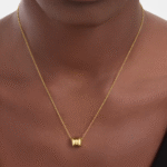 Gold Plated Double Circle Pendant Necklace - Image 12