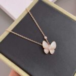 White Butterfly Pendant Necklace