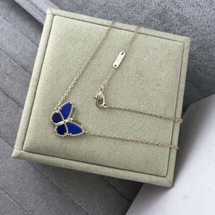Double Butterfly Lapis Necklace