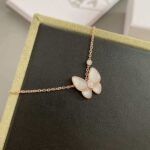 White Butterfly Pendant Necklace - Image 2