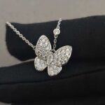 Double Butterfly Crystal Necklace - Image 2