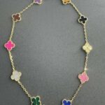 Colorful Lucky Clover Long Necklace