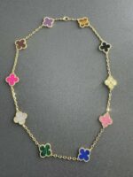 Colorful Lucky Clover Long Necklace