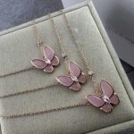 Pink Butterfly Pendant Necklace - Image 3