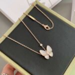White Butterfly Pendant Necklace - Image 3