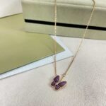 Purple Chalcedony Butterfly Necklace - Image 3