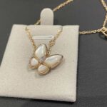 White Butterfly Pendant Necklace - Image 4