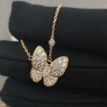 Double Butterfly Crystal Necklace - Image 4