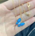 Turquoise Double Butterfly Necklace - Image 4